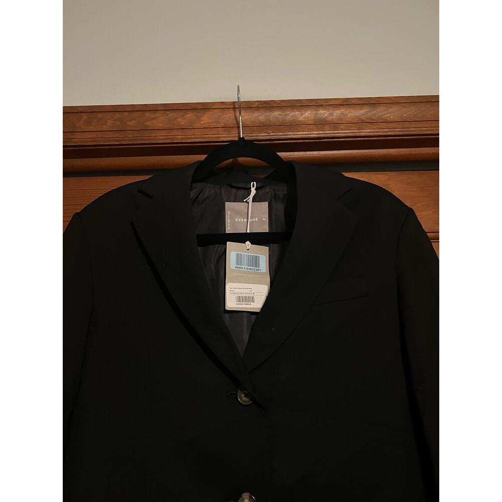 NWT Everlane Women's The ’80s Italian Wool Blazer Jacket Minimalist Black SZ 00 - Picture 6 of 11